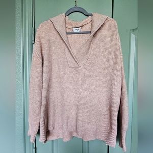 Aerie hooded waffle knit sweater